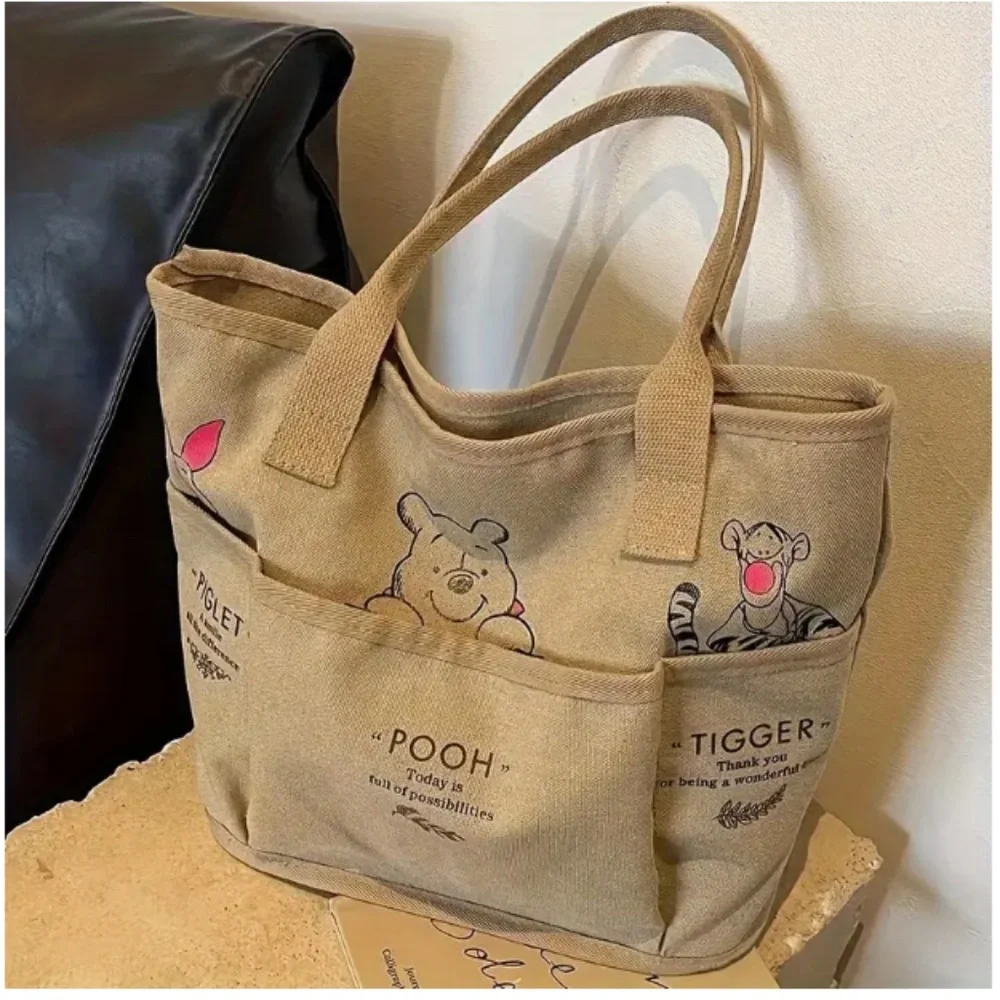 Disney Winnie the Pooh Canvas Tote Bag Khaki Shoulder Bag Tigger